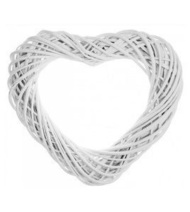 Wianek wiklinowy serce biały  30 cm
