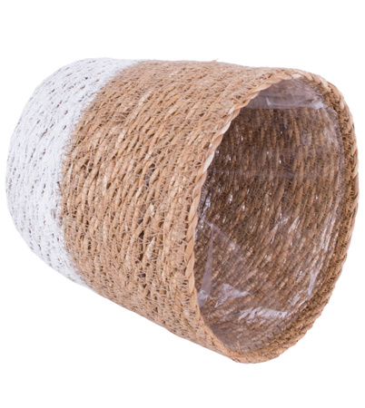 Kosz wiklinowy Moroccan biały osłonka XL 22 cm