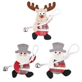 Mix świątecznych zawieszek czerwono szarych 20x10