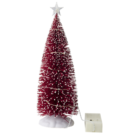 Mini choinka dekoracyjna czerwona LED