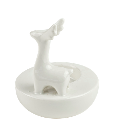 Porcelanowa ozdoba-tealight jeleń