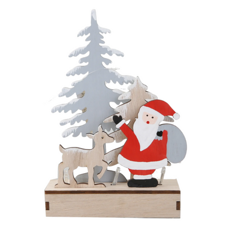 Dekoracja drewniana z mikołajem