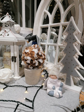 CHOINKA DREWNIANA 12,5x28 CM DEKORACJA ŚWIĄTECZNA