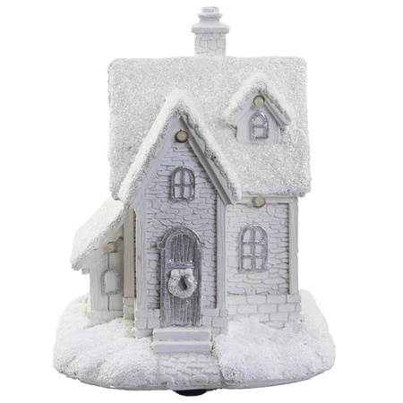 Domek biały zimowa wioska