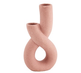 Wazon ceramiczny podwójny, różowy