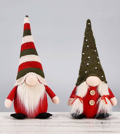 Gnom czerwony z brodą 30cm