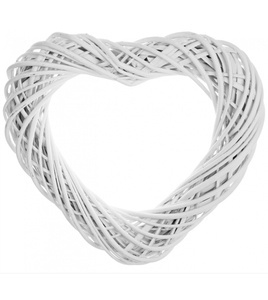 Wianek wiklinowy serce biały  45 cm