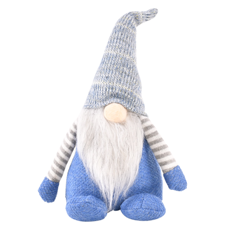 Dekoracja świąteczna granatowy gnom siedzący 33 cm
