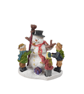 Dekoracja świąteczna - Figurka Bożonarodzeniowa bałwanek z dziećmi