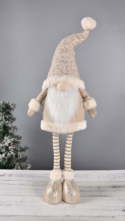 Dekoracja świąteczna gnom stojący złoty h:48cm