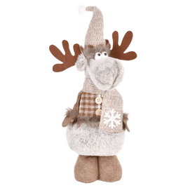 Dekoracja świąteczna renifer z czapką 37 cm
