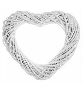 Wianek wiklinowy serce biały 40 cm