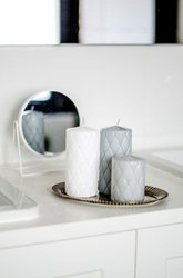 Świeca pikowana - szara 150/70