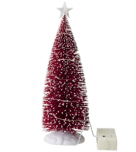 Mini choinka dekoracyjna czerwona LED