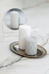 Świeca pikowana - szara 100/70