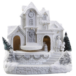 Ratusz biały zimowa wioska