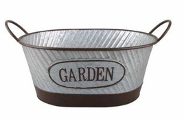 Pojemnik Garden owal cynk/brąz dł. 42 cm