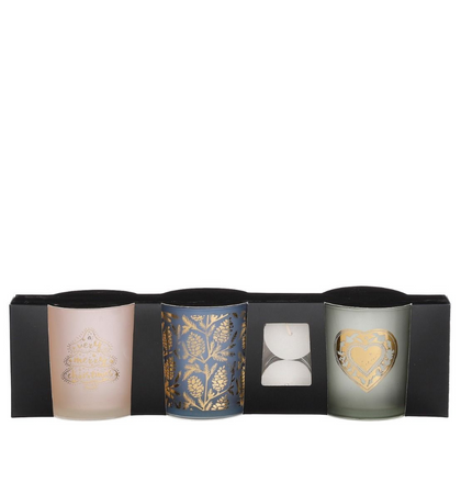 Świecznik na tealight 3 rodzaje - biały, niebieski, zielony 8x7x7x cm