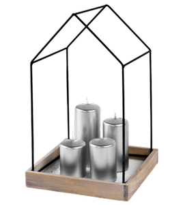 Druciany domek loft lampion kwietnik, 25 cm