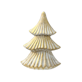 Figurka betonowa choinka biało-złota 23cm