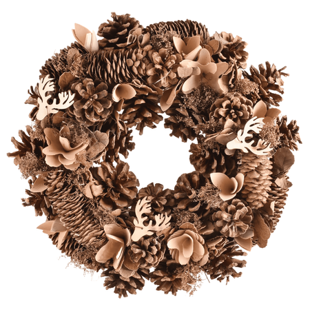 Wianek świąteczny złoto-brązowy 35 cm