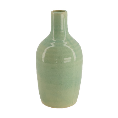 Wazon ceramiczny 9x18.5cm, jasny zielony