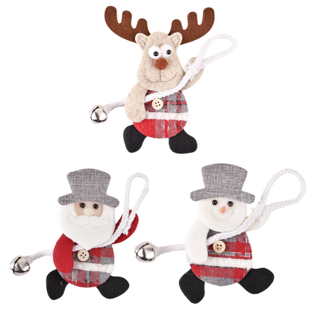 Mix świątecznych zawieszek czerwono szarych 20x10