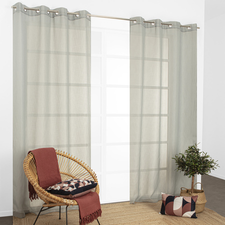 Firana CILIAN na przelotkach 140 x 260 cm zielona