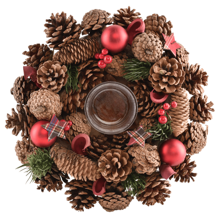 Świecznik Świąteczny Czerwony 30 cm