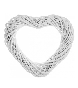Wianek wiklinowy serce białe  25 cm