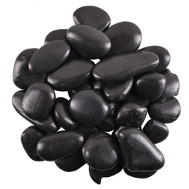 Kamienie dekoracyjne rzeczne wysoko polerowane czarne 2-4cm 900 gr
