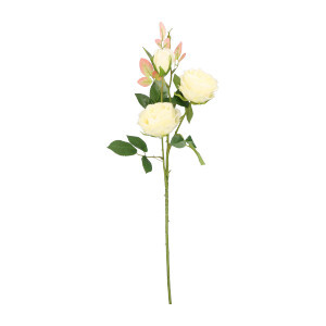 Sztuczna gałązka róża 67 cm biała