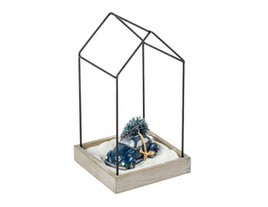 Druciany domek loft lampion kwietnik, 25 cm