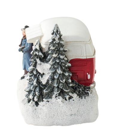 Dekoracja ceramiczna mini food truck z przyczepą