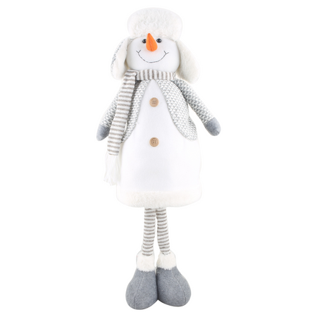 Dekoracja świąteczna Bałwan w szarym szaliku LED 75 cm