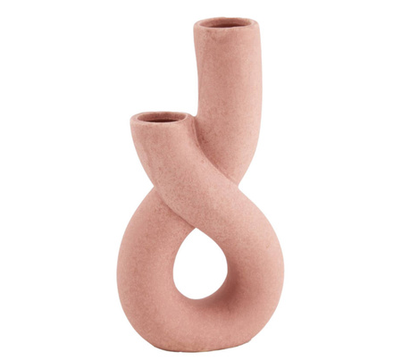 Wazon ceramiczny podwójny, różowy