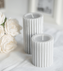 Świeca modern walec szary S 80/100
