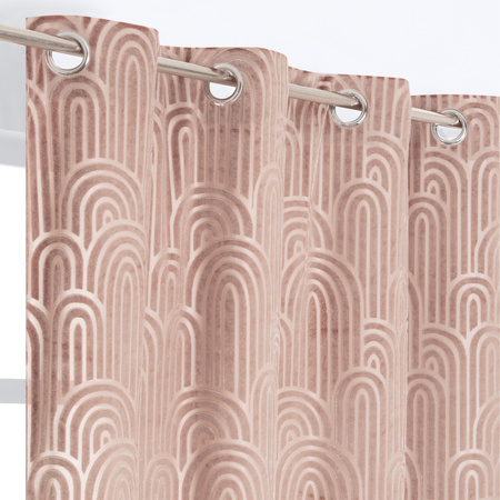 Zasłona AGATE na przelotkach 135 x 260 cm różowa