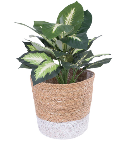 Kosz wiklinowy Moroccan biały osłonka XL 22 cm