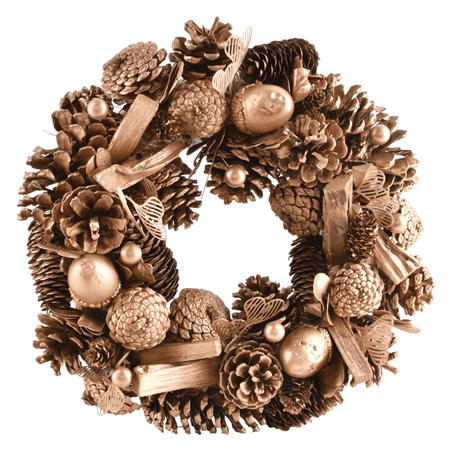 Wianek świąteczny złoty 35 cm