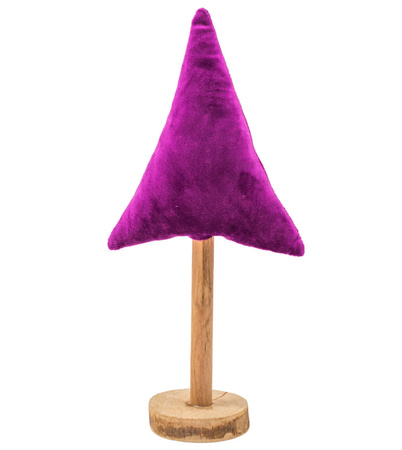 Figurka choinka welur 3 kolory - fioletowy/różowy/niebieski