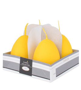 Świeca jajko żółte 4 szt.